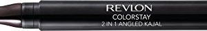 ColorStay 2-in-1 Angled Kajal Eyeliner ، مكياج عيون مقاوم للماء مع فرشاة لطخة للعيون سموكي ، الشكل (102) ، 0.01 أونصة