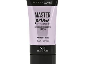 ماكياج Maybelline New York Facestudio Master Prime التمهيدي ، Blur + Defend ، 1 أونصة سائلة (عدد واحد)