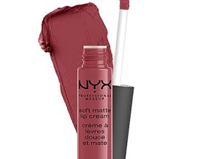 NYX PROFESSIONAL MAKEUP كريم شفاه ناعم غير لامع ، أحمر شفاه سائل خفيف الوزن - بودابست (موف ديب مع نغمة حمراء)