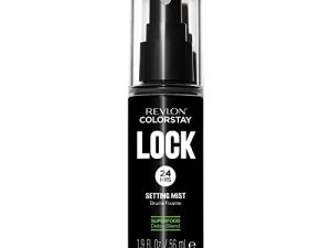 Revlon Colorstay 24 Hr Lock Setting Mist ، يحافظ على مكياج الوجه من الذوبان والبهتان ، ومزيل اللمعان ، والتشويش ، وامتصاص الزيت ، ومقاوم للتحويل وصديق للقناع ، 1.9 أونصة سائلة.