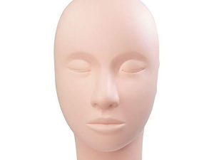 LASHVIEW Lash Mannequin Head ، رأس التدريب العملي ، المكياج وإطالة الرموش ، رأس دمية التجميل ، رأس تمرين مطاطي ناعم الملمس ، سهل التنظيف بواسطة الزيت العطري للعناية بالبشرة.