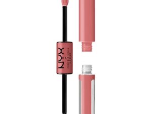 أحمر شفاه سائل عالي الجودة يدوم طويلاً من NYX PROFESSIONAL MAKEUP مع ملمع شفاه شفاف - التدفق النقدي (وردة مغبرة فاتحة)