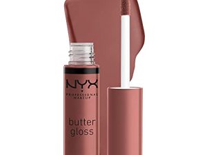 NYX Professional MAKEUP زبدة سكر بني لامع ، ملمع شفاه غير لاصق - توفي مسنن (بني موف)