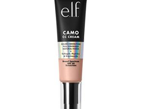 كريم elf Camo CC ، كريم أساس مصحح للألوان بتغطية متوسطة إلى كاملة مع عامل حماية من الشمس 30 ، متوسط 150 درجة مئوية ، 1.05 أونصة (30 جم)