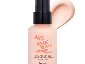 برايمر TOUCH IN SOL No Poreblem Hybrid - تغطية إضافية للمسام - 24/7 Matt Finish Sebum and Shine Control - مع فيتامين C و E ومستخلصات الشاي الأخضر لتنعيم البشرة ، 1.01 أونصة سائلة.