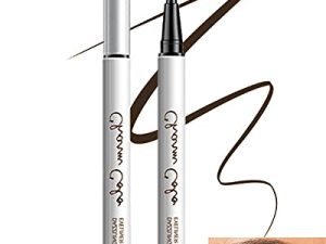 قلم تحديد العيون السائل البني غير اللامع Waterline Eye Liner Pen delineador de ojos de Coloures 24H يدوم طويلاً مصبوغ مقاوم للماء ومقاوم للتلطخ قلم كحل عيد الشكر هدية مكياج الكريسماس للنساء والفتيات