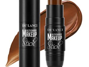 DE'LANCI Contour Stick ، كريم كونتور كونسيلر ستيك مع فرشاة ، 2 في 1 تغطية كاملة خافي عيوب ماكياج الأساس ، كونتور مقاوم للماء مع أداء قوي قابلية للتغير (# 03 بني) ...