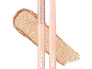 COLORGRAM Milk Bling Shadow - 02 Moon Glow Bling | قلم ظلال عيون سائل لامع مصبوغ ، نوع لامع يدوم طويلاً للمكياج اليومي