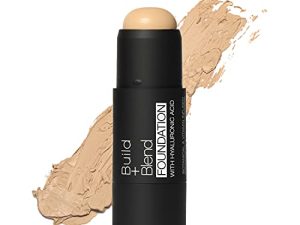Palladio BUILD + BLEND Foundation Stick ، كونتور ستيك للوجه ، مكياج احترافي لإطلالة مثالية ، 0.25 أونصة (بيج طبيعي)