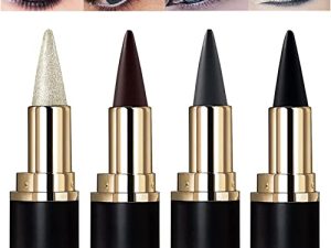 MISS ROSE M 4 ألوان كحل جل ، قلم تحديد العين سريع الجفاف غير لامع مقاوم للتلطخ للنساء والفتيات اليومية لمكياج مرحلة الحفلات (4 قطع)
