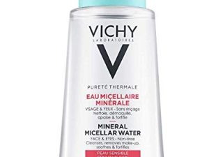 Vichy Pureté Thermale One Step Micellar Water Face Toner & Makeup Remover ، منظف للوجه خالي من الكحول مع فيتامين B5 ، غير جاف للبشرة الحساسة