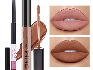 AMY'S DIARY 2PCS Matte Deep Rose-Beige Lip Liner and Lipstick Makeup ، Nude Matte Liquid Lipstick 24H and Lip Liner Set Matt Liquid Lips Make Up Waterproof Long Lasting Lip Kit Matte （# 25）