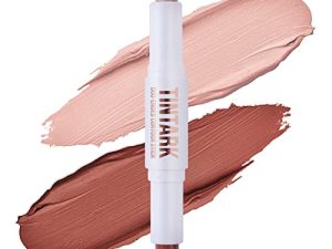 TINTARK Duo-Ended Contour Stick للوجه والخدود ، ومكياج خافي العيوب ، وظلال العيون ، وعصا أساس التوازن ، وقلم تلوين برونزي للمكياج ، وقلم كونتور بلمسة نهائية غير لامعة ، 2 في 1 (فاتح)