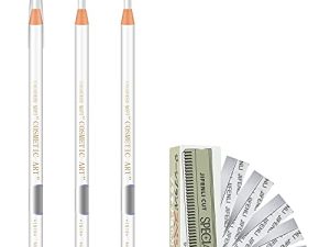 قلم تحديد الحواجب الأبيض Microblading من Ownest من 3 قطع ، قلم تحديد للحواجب برسم ناعم ، قلم تحديد للحواجب مقاوم للماء ، قلم تحديد للحواجب ، مع 10 شفرات تشذيب الحواجب
