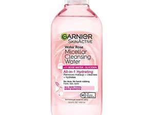 Garnier SkinActive Micellar Water مع ماء الورد والجلسرين ، منظف للوجه ومزيل للمكياج ، ترطيب الكل في 1 ، 13.5 أونصة سائلة. أونصة واحدة (قد تختلف العبوة)