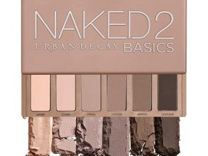 URBAN DECAY Naked2 Basics Eyeshadow Palette ، 6 ألوان داكنة وبنية محايدة غير لامعة - قابلة للمزج للغاية ، ألوان غنية مع ملمس مخملي - مجموعة مكياج تتضمن مرآة ومقالي بالحجم الكامل - رائعة للسفر
