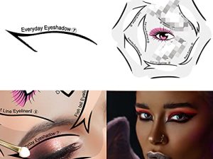 ASDGA Professional Eyeliner Stencil Eyeshadow Stamp Pads Auxili Makeup Learning Tool Card المبتدئين Beauty for Eye Artist Supplies (2 قطعة)