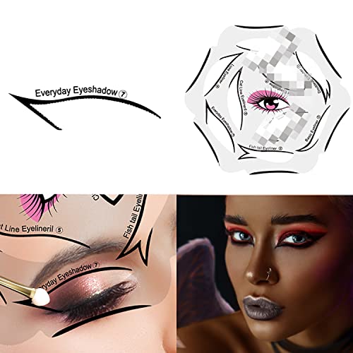 ASDGA Professional Eyeliner Stencil Eyeshadow Stamp Pads Auxili Makeup Learning Tool Card المبتدئين Beauty for Eye Artist Supplies (2 قطعة) ASDGA Professional Eyeliner Stencil Eyeshadow Stamp Pads Auxili Makeup Learning Tool Card المبتدئين Beauty for Eye Artist Supplies (2 قطعة)