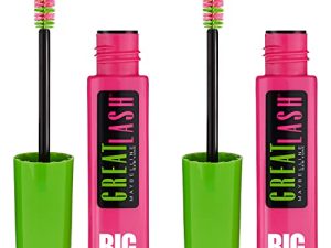 Maybelline New York Great Lash BIG ماسكارا قابلة للغسل عبوة مزدوجة ، شديدة السواد ، 0.68 أونصة سائلة ، عدد 2