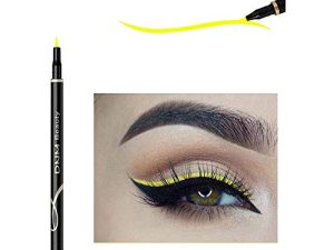 DNM Cat Eye Makeup مقاوم للماء نيون ملون سائل محدد للعيون قلم مكياج كومستيكس قلم تحديد عيون أسود طويل الأمد أدوات ماكياج (أصفر)