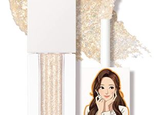 Webtoon True Beauty ، مكياج ظلال سائل ذهبي لامع لامع ، مكياج كوري للعيون ، K Drama Bling Sparkle Glow Under Eye ، عالي التصبغ ، يدوم طويلاً ، سريع الجفاف ، 02 بعض الحلو