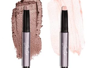 Julep Eyeshadow 101 Crème to Powder Waterproof Eyeshadow Stick Duo ، أحمر خدود وردي ميتاليك ومينك موف ميتاليك