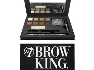 W7 Brow King Ultimate Eyebrow Kit - لوحة الشكل والتحديد والعريس - مجموعة مكياج احترافية