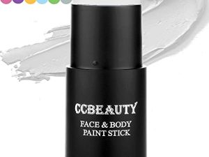 CCBeauty White Face Body Paint Stick Oil ، Clown White Eye Black Sticks ، كريم أساس قابل للمزج الكريمي ، مجموعة طلاء للوجه غير سامة ، مؤثرات خاصة للهالوين ، حفلات تنكرية SFX