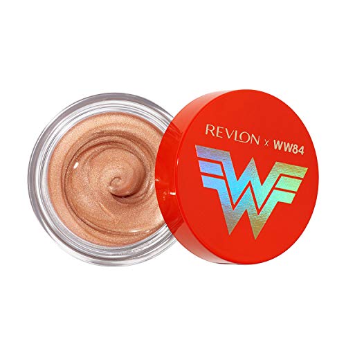 REVLON x WW84 Wonder Woman Liquid Armor Glow Pot، Glossy Eye and Face Jelly Highlighter، in Champagne، 001 Golden Lasso، 0.24 oz REVLON x WW84 Wonder Woman Liquid Armor Glow Pot، Glossy Eye and Face Jelly Highlighter، in Champagne، 001 Golden Lasso، 0.24 oz