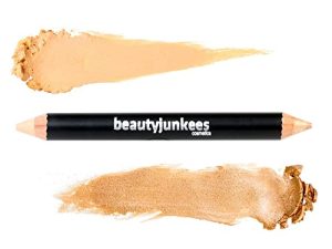 Eye Brightener Stick Highlighter - خافي عيوب الحواجب Duo Pencil Crayon Makeup ، محدد شكل الحاجب الكريمي غير اللامع ، لامع لإبراز الزاوية الداخلية ، خالٍ من الغلوتين البارابين ، بيج دافئ