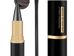 ZSSEMEI Black Eyeliner Pencil - قلم تحديد العيون من الجل - قلم تحديد العين سريع الجفاف - مقاوم للماء ، مقاوم للتلطخ ، مكياج يدوم طويلاً يخلق مظهرًا مميزًا للعين ، مع فرشاة (رمادي غامق)