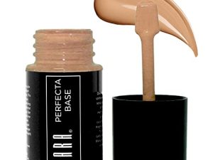 CARA Cosmetics Perfecta Base Foundation - مكياج أساس لتغطية كاملة ، كريم أساس خالٍ من الزيت ، كريم أساس خفيف ، لون بشرة متفاوت وأساس للبشرة الدهنية ، O-3: زيتون دافئ متوسط ، 1 أونصة.