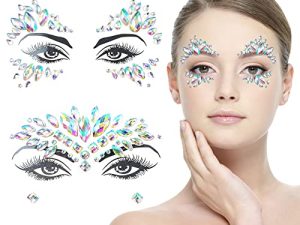 قطعة مهرجان الوشم الكريستالي جواهر أحجار الراين ملصقات أحجار كريمة للجسم تاتو مؤقت عيون بندي أحجار حورية البحر لصخور وجه الحفلات الهذيان