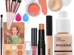 مجموعة مكياج PHOERA Foundation ، لوحة PHOERA Eyeshadow Palette ، PHOERA Primer ، PHOERA Powder ، PHOERA Concealer ، PHOERA Contour ، PHOERA Blush ، PHOERA Lipstick ، Foundation Brush Powder Concealers Brush Makeup