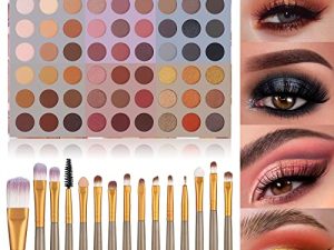 لوحة ظلال العيون من UCANBE 54 لونًا من Amber Gem + 15 قطعة من فرش العيون