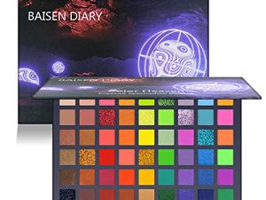 BAISEN DIARY 54 مجموعة ظلال عيون ملونة ، نيون لامع لامع لامع ظلال عيون طبيعية عارية ألوان مكياج ظلال مقاومة للماء تدوم طويلاً مجموعة هدايا مكياج عالية الصباغ
