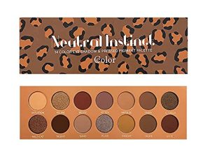 Ccolor Cosmetics Neutral Instinct ، لوحة ظلال عيون ذات 14 لونًا ، مصبوغة للغاية ، تدوم طويلاً ، سهلة المزج ، وردية ، موف ، وظلال عيون محايدة ، مكياج عيون مهني