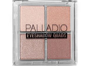 Palladio Eyeshadow Quads ، مصبوغ مخملي قابل للمزج غير لامع ، معدني ولامع ، تركيبة كريمية ، لوحة ظلال العيون رباعية الاتجاهات ، خالية من التلك (Ballerina)