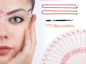 مجموعة أدوات تشكيل الحواجب القابلة لإعادة الاستخدام - 24 نموذجًا للحواجب مع شريط ، أداة مكياج لمدة 3 دقائق للنساء ، مجموعة استنسل الحواجب للمبتدئين والمحترفين