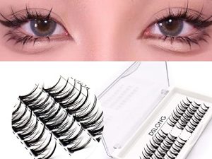 DSLONG Manga Lash الفردية الرموش العنقودية الرموش ذات المظهر الطبيعي طقم تمديد الرموش ثلاثية الأبعاد ملحقات مجموعة الرموش قابلة لإعادة الاستخدام (A02)