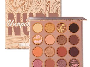 لوحة ظلال عيون Tintark Unapologetically Nude ذات 16 لونًا ، لوحة ظلال العيون Naked Eye Shadow ، لوحة مكياج Nude & Smokey ، لوحة ظلال عيون طبيعية ومحايدة ، بريق لامع غير لامع ، خالٍ من التلك النباتي