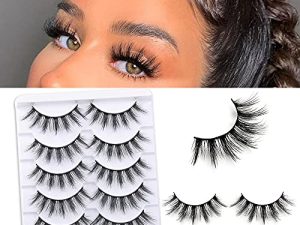 مجموعة رموش صناعية ثلاثية الأبعاد من Brieve مقاس 18 مم مكونة من 5 أزواج منفوش وسميك مجعد من رموش المنك الصناعية وشريط رموش ذات مظهر طبيعي أدوات مكياج (3DX05)