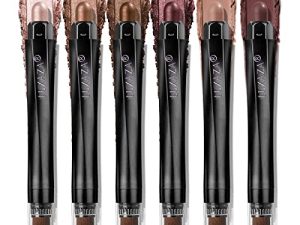 LUXAZA 6PCS Eyeshadow Stick Set ، قلم تلوين ظلال العيون اللامع وغير اللامع ، مكياج ظلال العيون الكريمي اللؤلؤي الوردي ، مجموعة مكياج هايلايتر للعيون تدوم طويلاً
