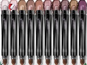 LUXAZA 10PCS Eyeshadow Stick Set ، لامع وحيادي بني معدني لظلال العيون ، قلم ظلال عيون كريمي قلم تلوين مع مقاوم للتلطخ ومقاوم للماء ، مجموعات مكياج عصا تفتيح العين