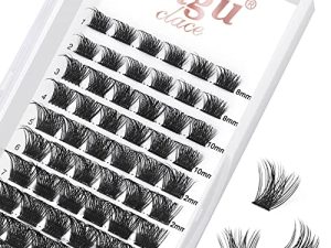 72 قطعة من مجموعات الرموش لتقوم بها بنفسك تمديد الرموش D Curl mix 8-16mm رموش عنقودية واسعة الجذعية رموش فردية رموش عنقودية خصلات مكياج احترافي قابل لإعادة الاستخدام للتطبيق الذاتي (نمط الحجم D 8-16)