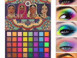 لوحة مكياج ظلال عيون نيون من UCANBE EXOTIC FLAVORS - 48 صبغة ملونة عالية - مجموعة هدايا مكياج ظلال عيون لامعة بألوان قوس قزح غير لامعة