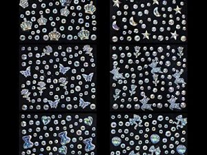 Kombrex Eye Body Face Gems Jewels حجر الراين ملصقات ذاتية اللصق كريستال مكياج الماس الأحجار الكريمة للنساء مهرجان زينة مسمار الفن زينة 6 ورقات
